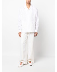 Casablanca Lace Detail Linen Shirt