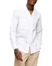 Topman Linen Revere Button Up Shirt