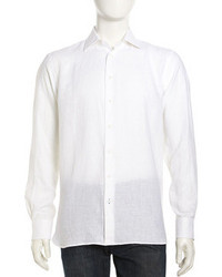 Neiman Marcus Linen Sport Shirt White