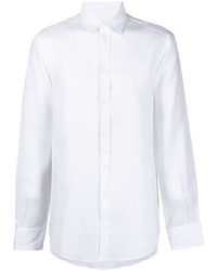 Dolce & Gabbana Logo Embroidered Linen Shirt
