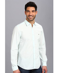 Lacoste Long Sleeve Button Down Linencotton Stripe Woven Shirt