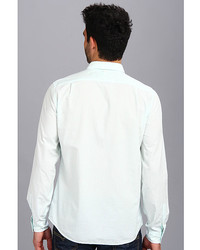 Lacoste Long Sleeve Button Down Linencotton Stripe Woven Shirt