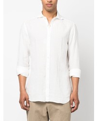 Canali Long Sleeve Linen Flax Shirt