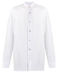 Mazzarelli Mandarin Collar Linen Shirt