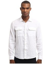 Michael Kors Michl Kors Collection Linen Two Pocket Shirt Long Sleeve Button U