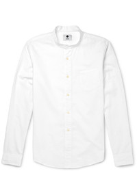 Nn07 Samuel Cotton And Linen Blend Grandad Shirt