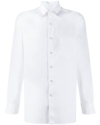 Canali Pointed Collar Linen Shirt