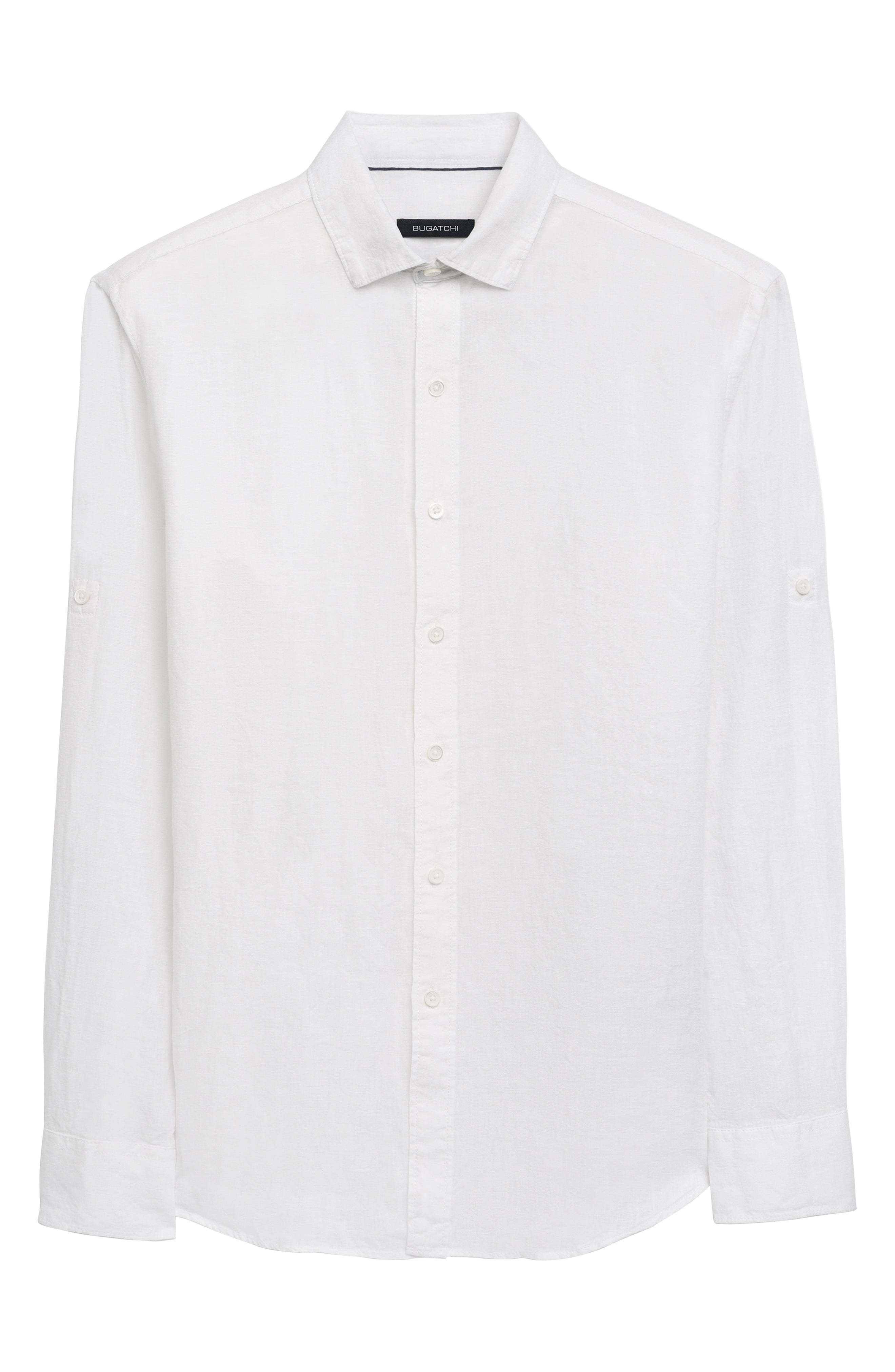 Bugatchi Shaped Fit Linen Button Up Shirt, $149 | Nordstrom | Lookastic