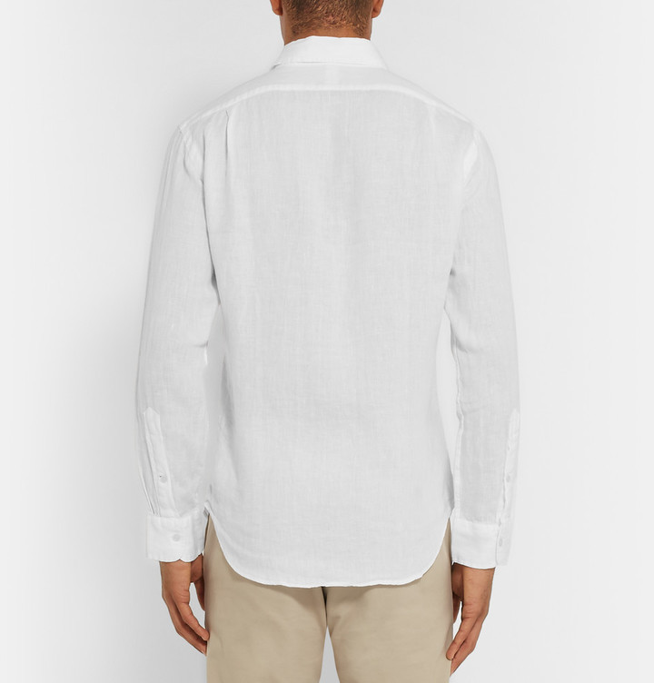 Polo Ralph Lauren Slim Fit Cutaway Collar Linen Shirt, $125 | MR PORTER ...