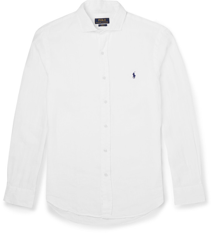 slim fit linen shirt ralph lauren