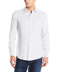 Nautica Solid Linen Long Sleeve Button Front Shirt