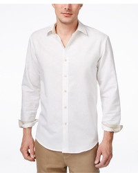 Tasso Elba Solid Linen Long Sleeve Shirt Only At Macys