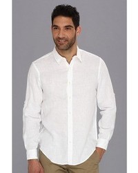 Perry Ellis Solid Linen Ls Shirt