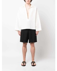 Saint Laurent V Neck Linen Shirt