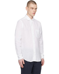 Drake's White Spread Collar Shirt