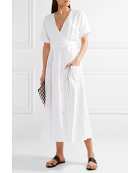 Mara Hoffman Organic Linen Wrap Midi Dress White