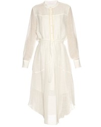 See by Chloe See By Chlo Long Sleeved Cotton And Linen Blend Midi Dress