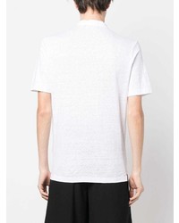 Lardini Linen Band Collar Polo Top