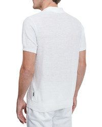 Michael Kors Michl Kors Textured Cottonlinen Polo Shirt White