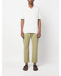 Roberto Collina Short Sleeve Linen Flax Polo Shirt