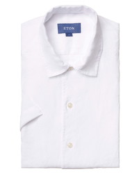 Eton Casual Contemporary Fit Linen Short Sleeve Shirt