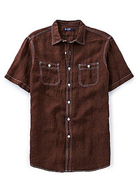 Cremieux Short Sleeve New Hunter Woven Linen Shirt