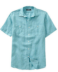 Cremieux Short Sleeve New Hunter Woven Linen Shirt