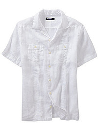 Cremieux Short Sleeve Washed Linen Camp Shirt