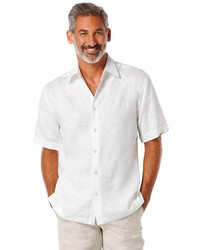 Cubavera 100% Linen Short Sleeve Schiffli Embroidered Shirt