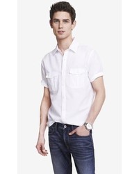 Express Linen Cotton Two Pocket Short Sleeve Shirt