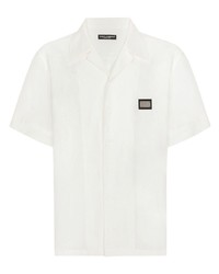 Dolce & Gabbana Logo Plaque Linen Shirt