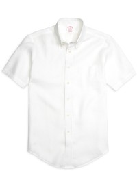 Brooks Brothers Madison Fit Linen Short Sleeve Sport Shirt