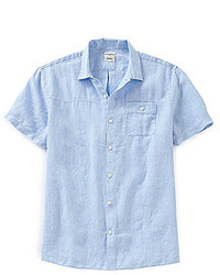 Murano Short Sleeve Solid Linen Shirt