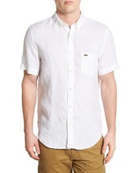 white short sleeve lacoste shirt