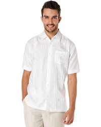 Cubavera Short Sleeve Tucks And Ombre Embroidered Shirt