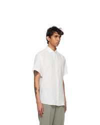 Ermenegildo Zegna White Pure Linen Short Sleeve Shirt