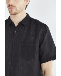 Urban Outfitters Your Neighbors Short Sleeve Kieran Linen Button Down Shirt