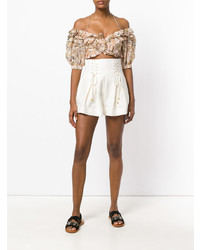 Zimmermann High Waisted Lace Up Shorts