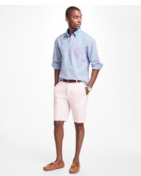 Brooks Brothers Houndstooth Cotton And Linen Bermuda Shorts
