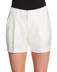 J Brand Pleated Linen Blend Shorts