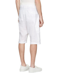 Isabel Benenato White Linen Shorts
