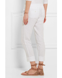 James Perse Linen Tapered Pants White