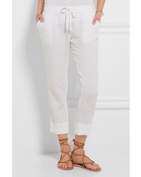 James Perse Linen Tapered Pants White