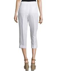 Michael Kors Michl Kors Collection Mid Rise Slouchy Capri Pants Optic White