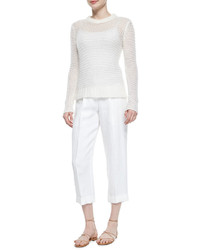 Michael Kors Michl Kors Collection Mid Rise Slouchy Capri Pants Optic White
