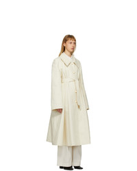 Lemaire Off White Linen New Trench Coat