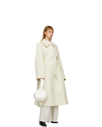 Lemaire Off White Linen New Trench Coat