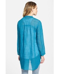 Eileen Fisher Organic Linen Mandarin Collar Tunic