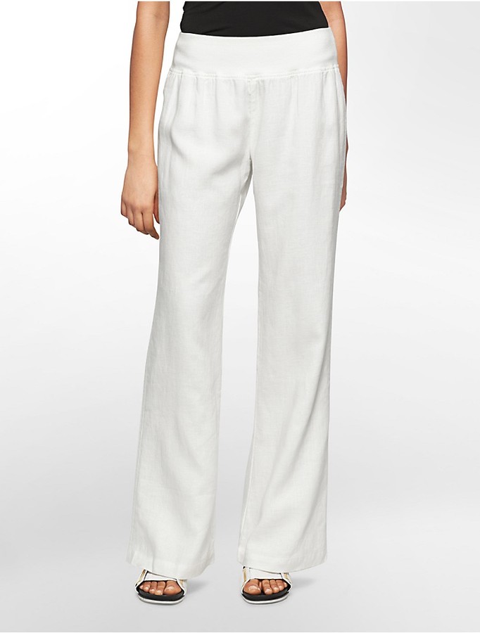 Calvin Klein Linen Wide Leg Pants, $69 