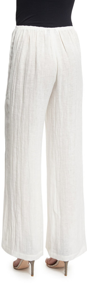 white linen wide leg pants plus size